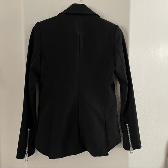 Veronica Beard Hadley Moto Scuba Blazer Dickie Jacket Black Size 2 - Picture 9 of 16